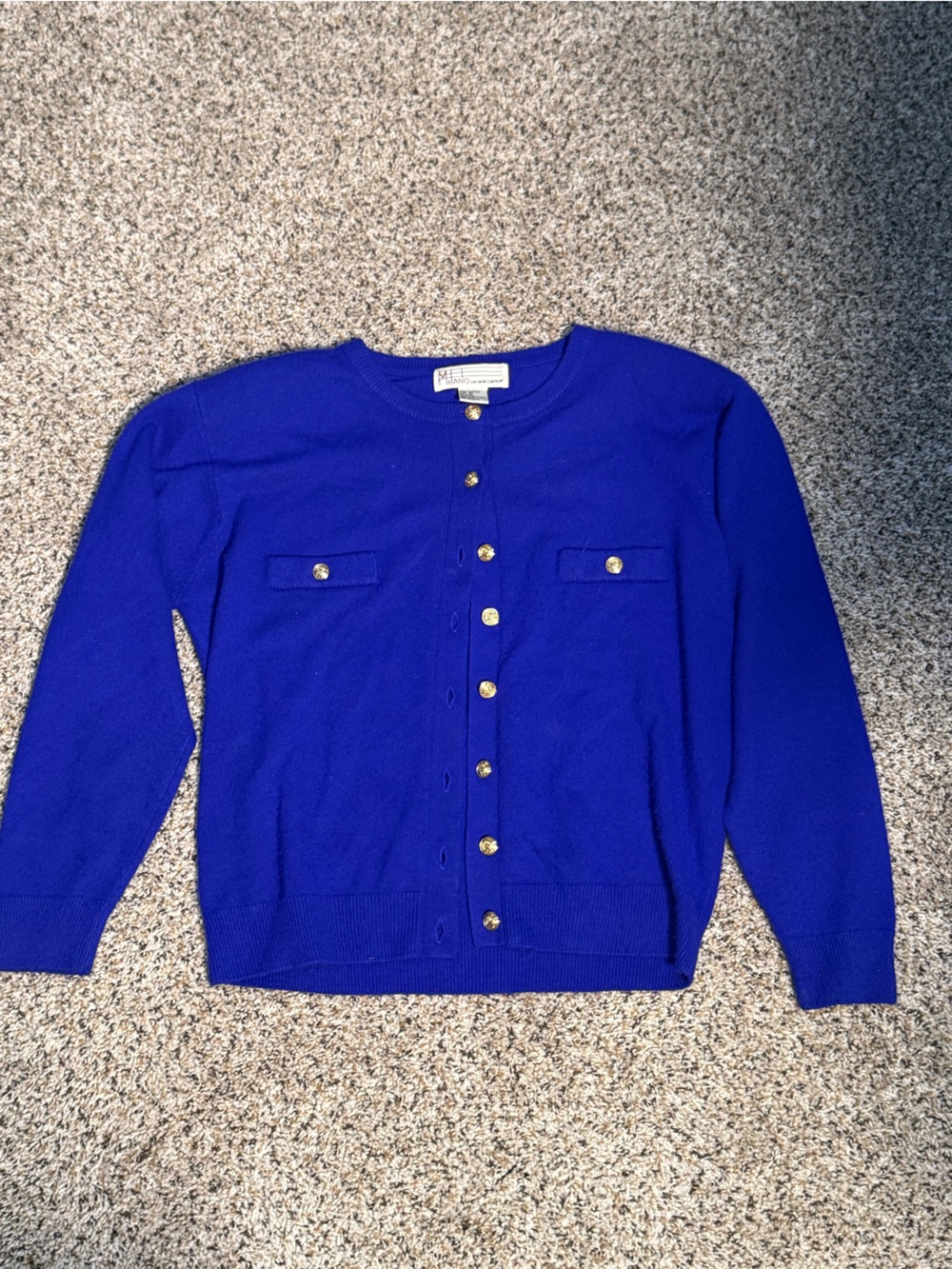Milano Royal Blue Button-Up Cardigan Jacket
